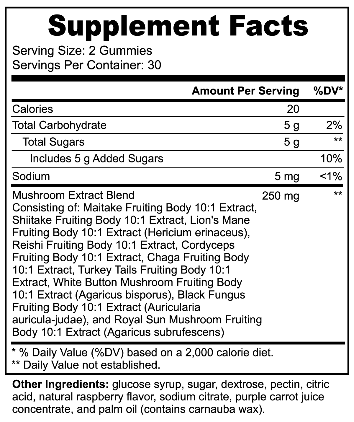 Mushroom Extract Complex Gummies -SUPPORT HEALTHY COGNITIVE FUNCTIONING, INCREASED ENERGY LEVELS, AND ATHLETIC PERFORMANCE.