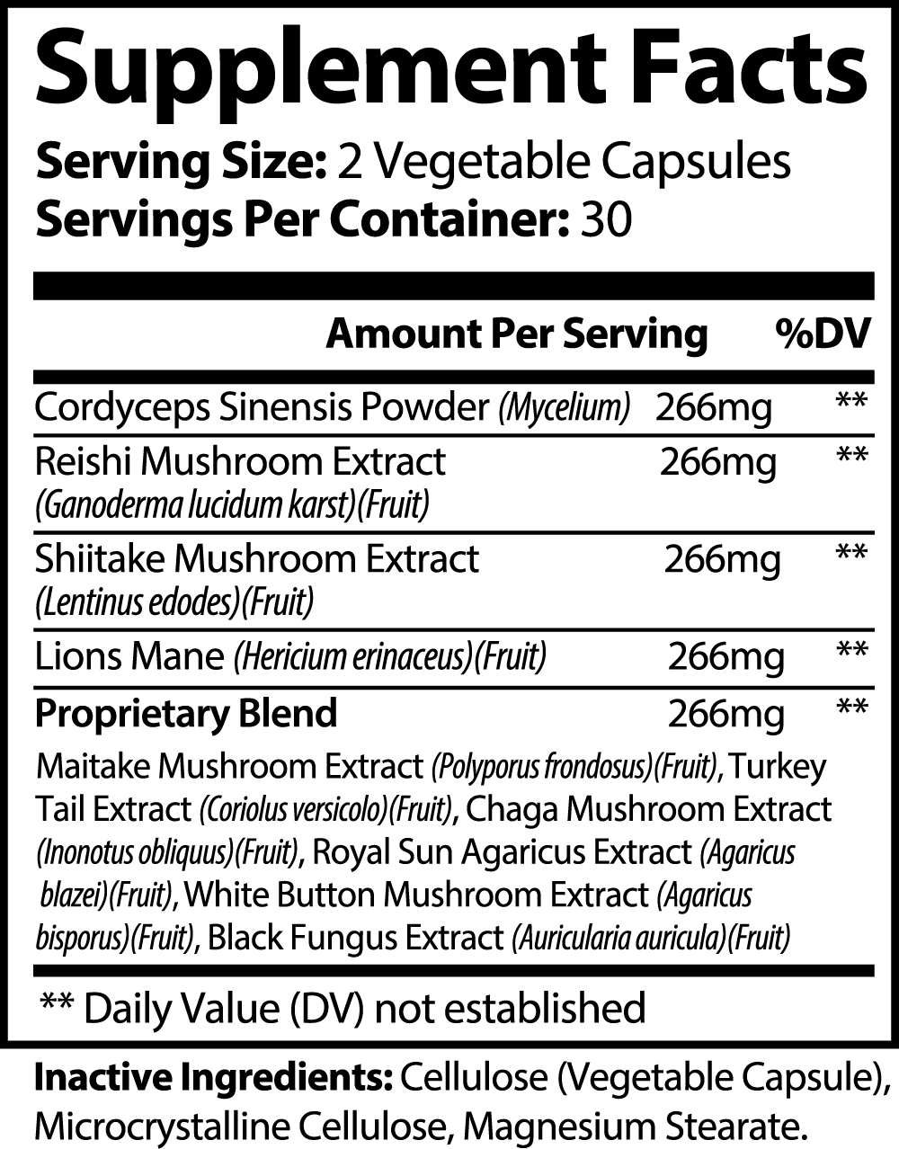 Mushroom Blend -NOURISH THE BRAIN, STRENGTHEN IMMUNOLOGICAL RESPONSES, AND NORMALIZE STRESS RESPONSES